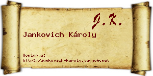 Jankovich Károly névjegykártya