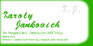 karoly jankovich business card